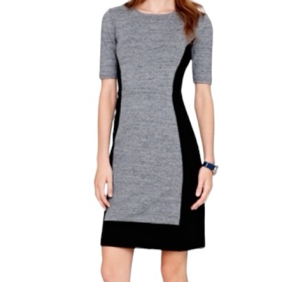 J CREW Colorblock Panel Ponte Knit Stretch Elbow Sleeve Dress size 6 - Picture 2 of 14